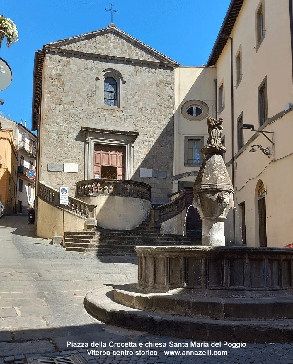 piazza della crocetta e chiesa santa maria del poggio viterbo info e foto anna zelli