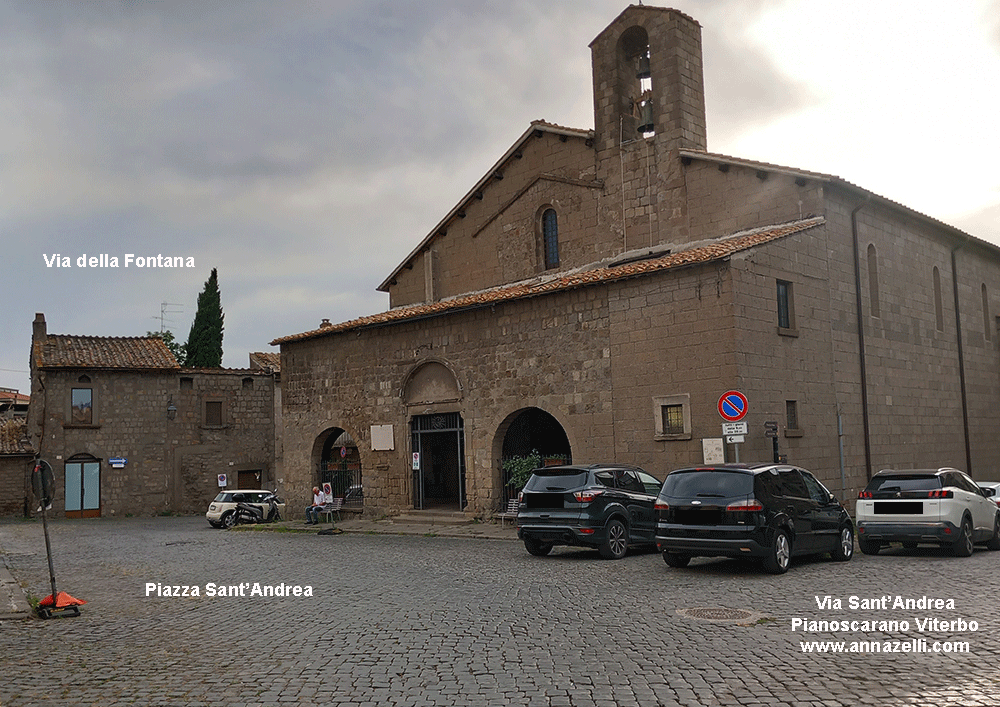 via sant'andrea veduta piazza sant'andrea e chiesa pianoscarano viterbo info e foto anna zelli