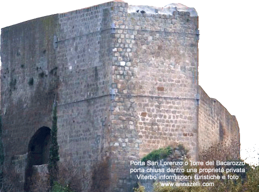 porta san lorenzo o del bacarozzo murata viterbo centro storico