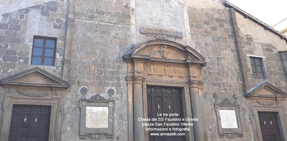 porte chiesa ss faustino e giovita piazza san faustino viterbo info e foto anna zelli