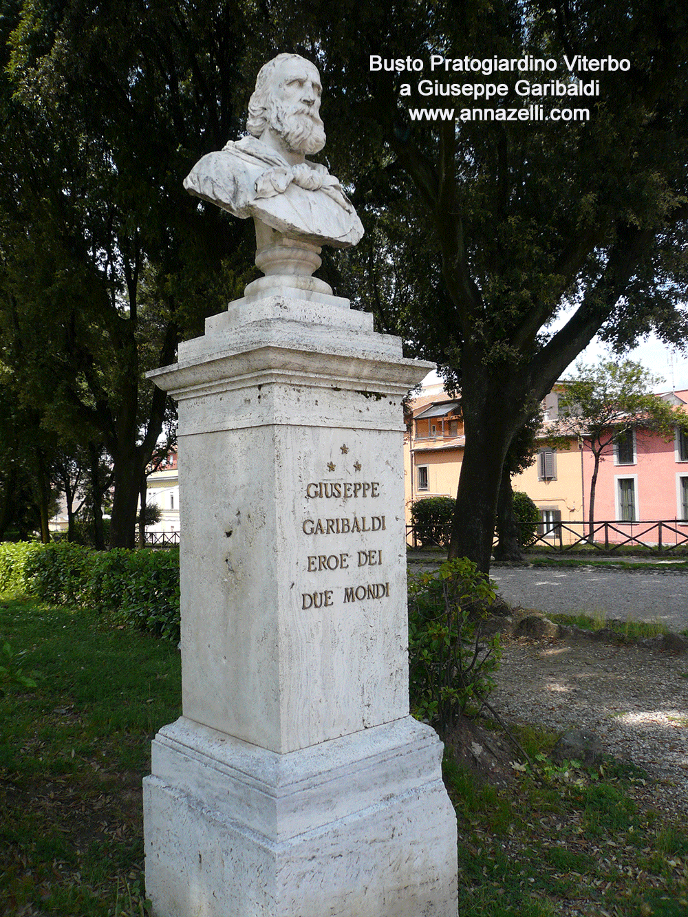pratogiardino viterbo busto a giuseppe garibaldi