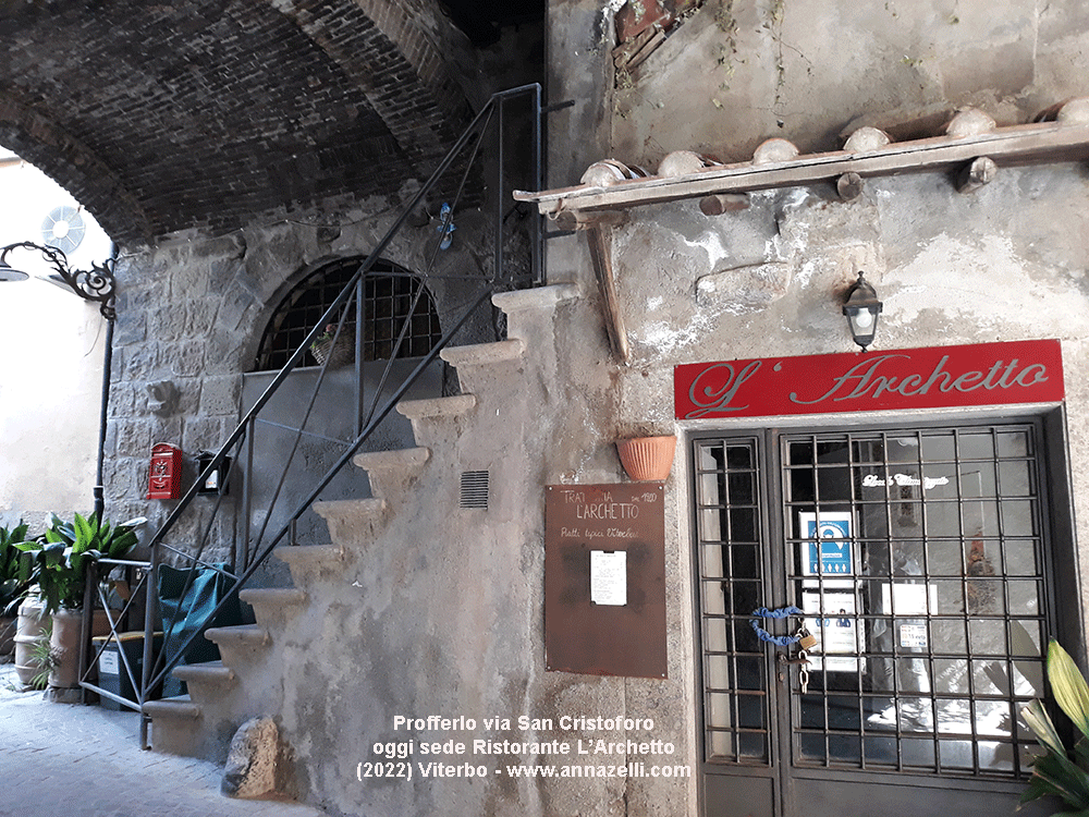 profferlo via san cristoforo trasformato in ristorante l'archetto viterbo