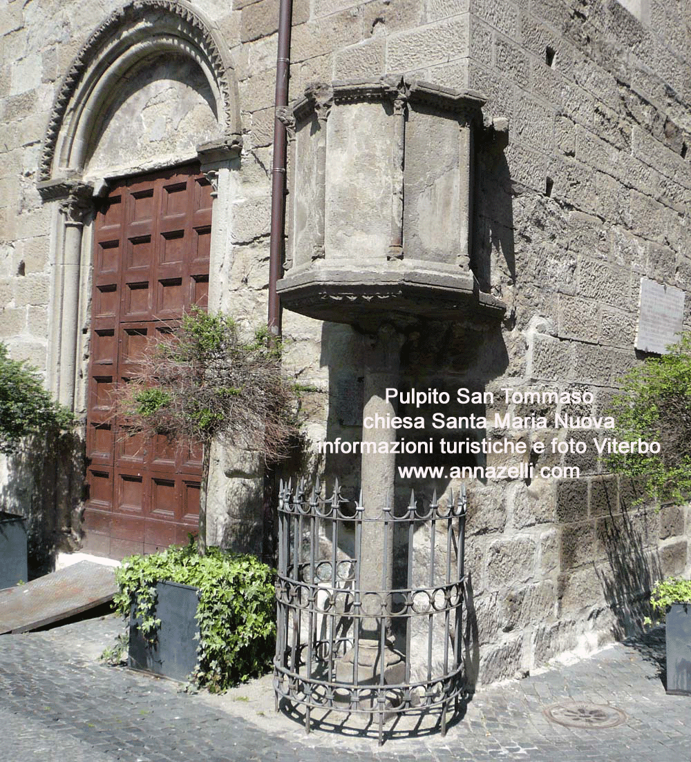 pulpito di san tommaso d'acquino esterno chiesa santa maria nuova viterbo info e foto anna zelli