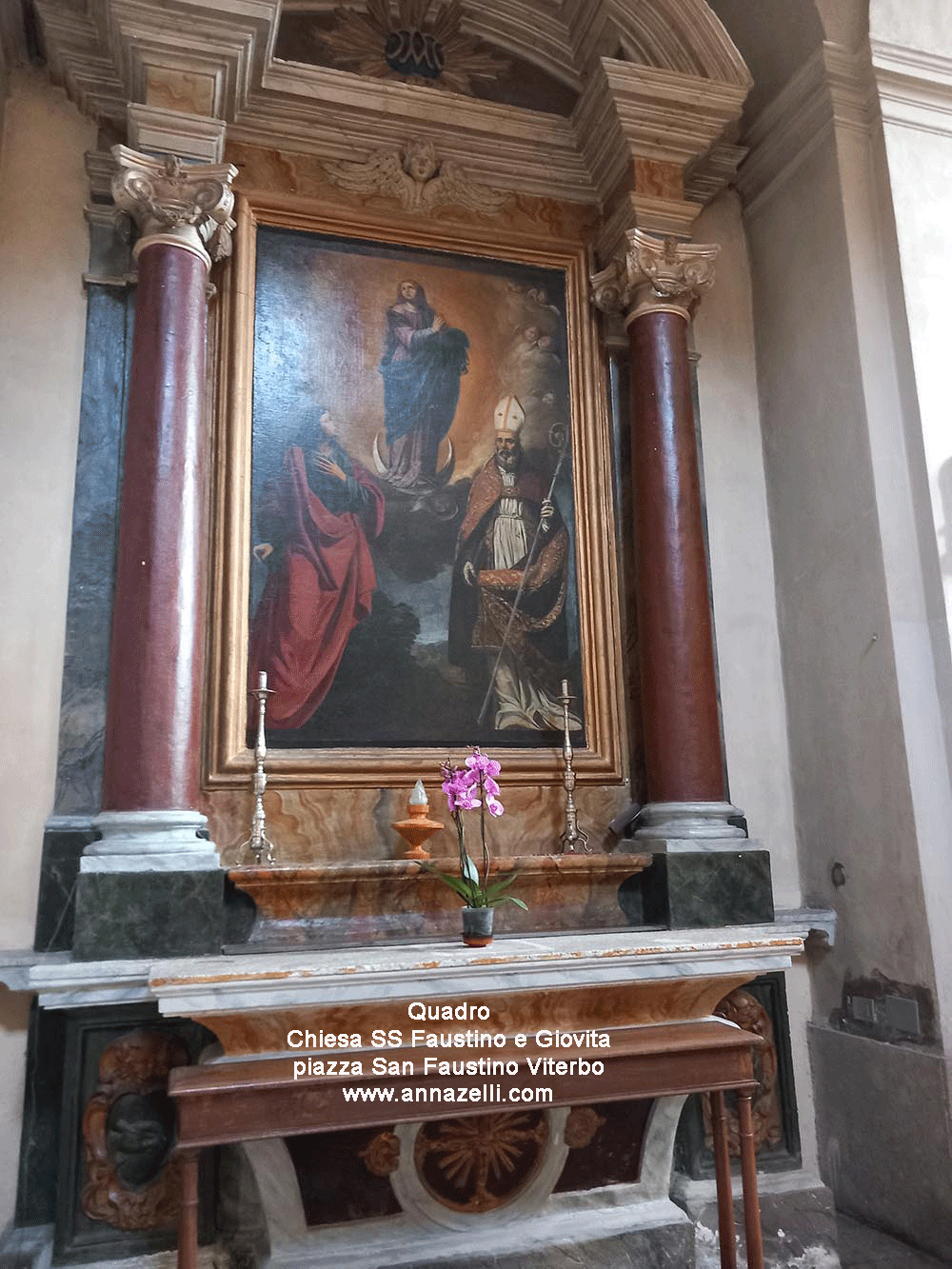 dipinto quadro chiesa ss faustino e giovita piazza san faustino viterbo info e foto anna zelli