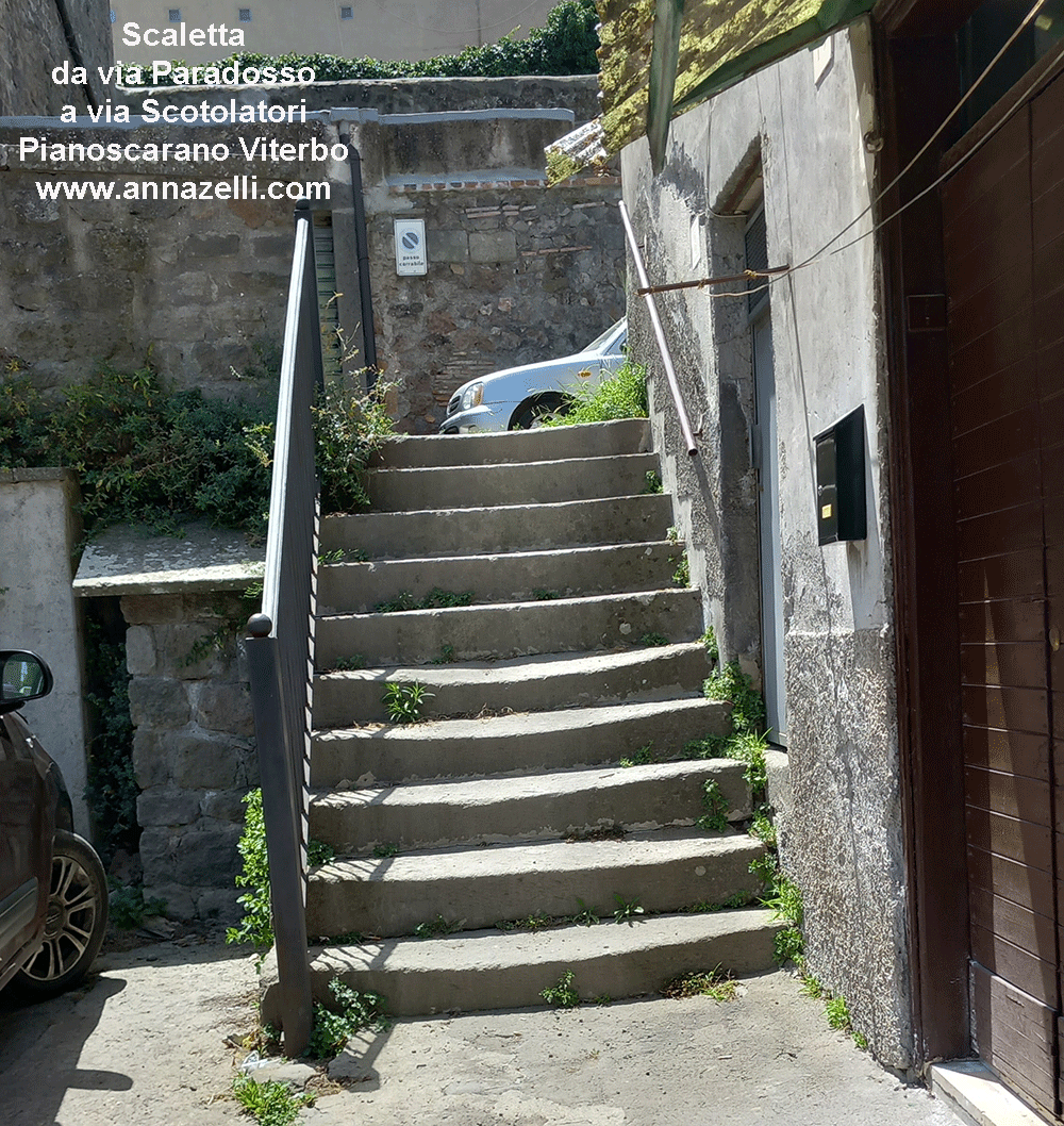 scaletta da via Paradosso a via aperta pianoscarano viterbo info e foto anna zelli