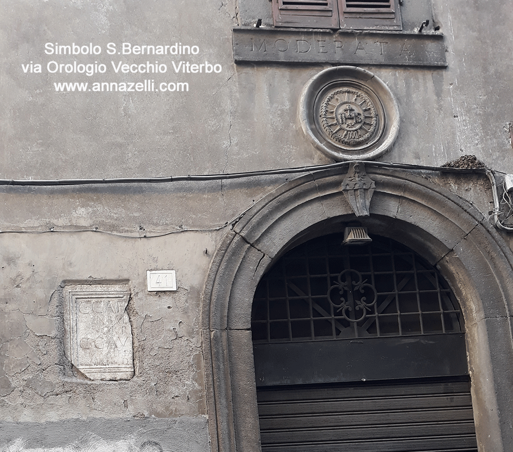 simbolo san bernardino via orologio vechio viterbo centro storico