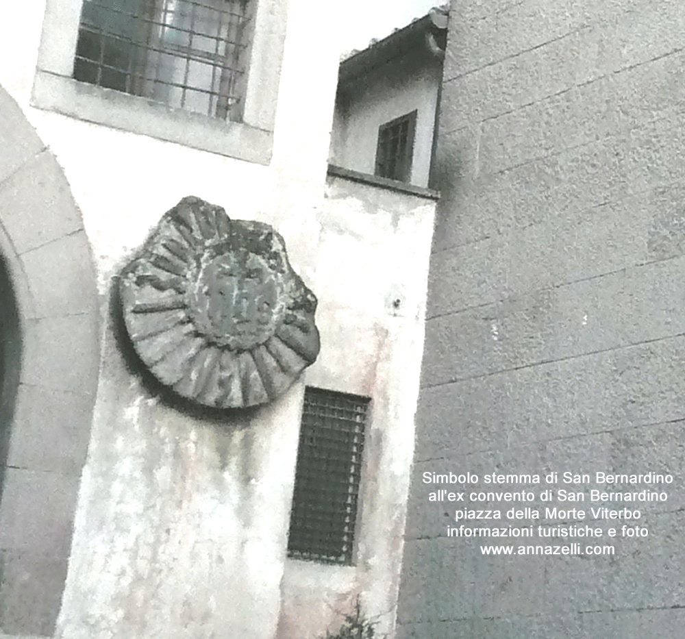 simbolo stemma san bernardino ex chiesa san bernardino piazza della morte viterbo