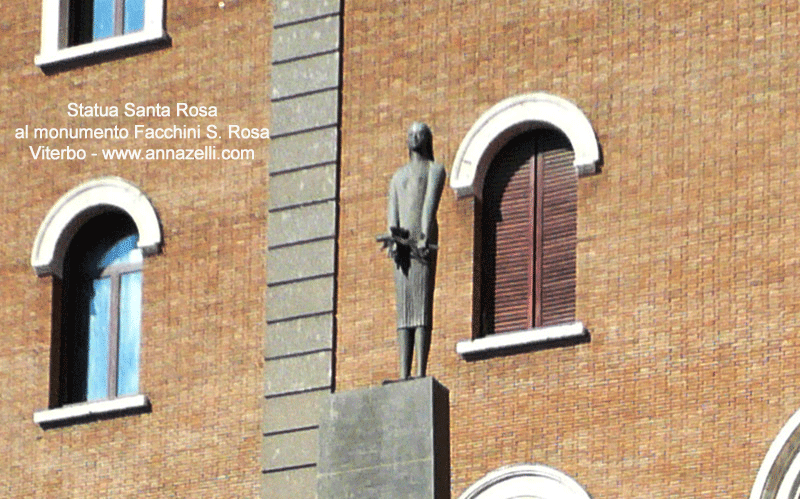 statua santa rosa al monumento facchini piazza della repubblica viterbo