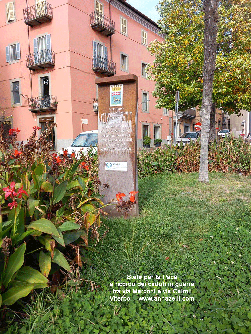 stele della pace tra via marconi e via cairoli viterbo info e foto anna zelli