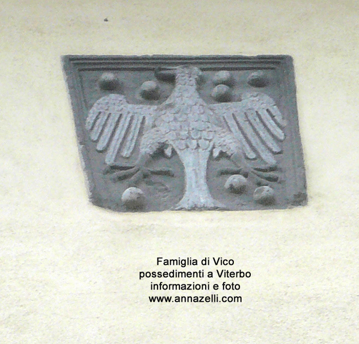 stemma palazzo e famiglia di vico via sant'antonio viterbo info e foto
