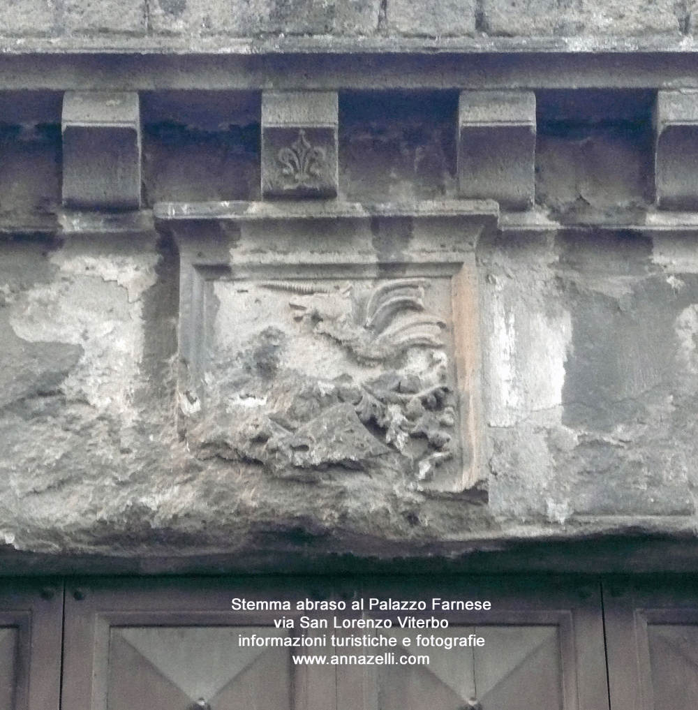 stemma abraso al palazzo farnese via san lorenzo viterbo info e foto