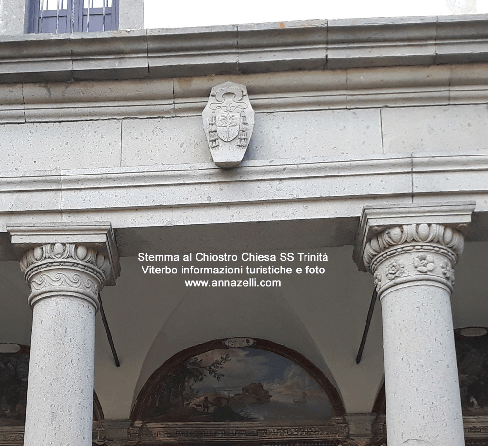 stemma al chiostro della chiesa della trinità dei pellegrini viterbo