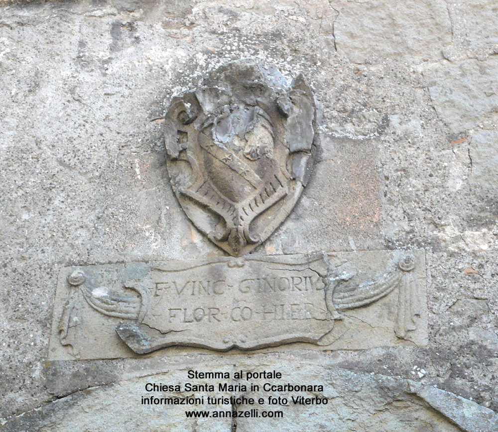 stemma al portale chiesa santa maria in carbonara via sant'antonio viterbo info e foto