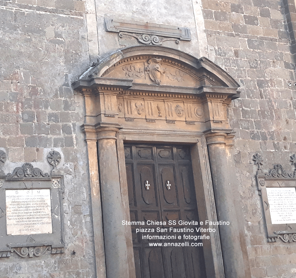 stemma alla chiesa dei ss faustino e giovita piazza san faustino viterbo info e foto anna zelli