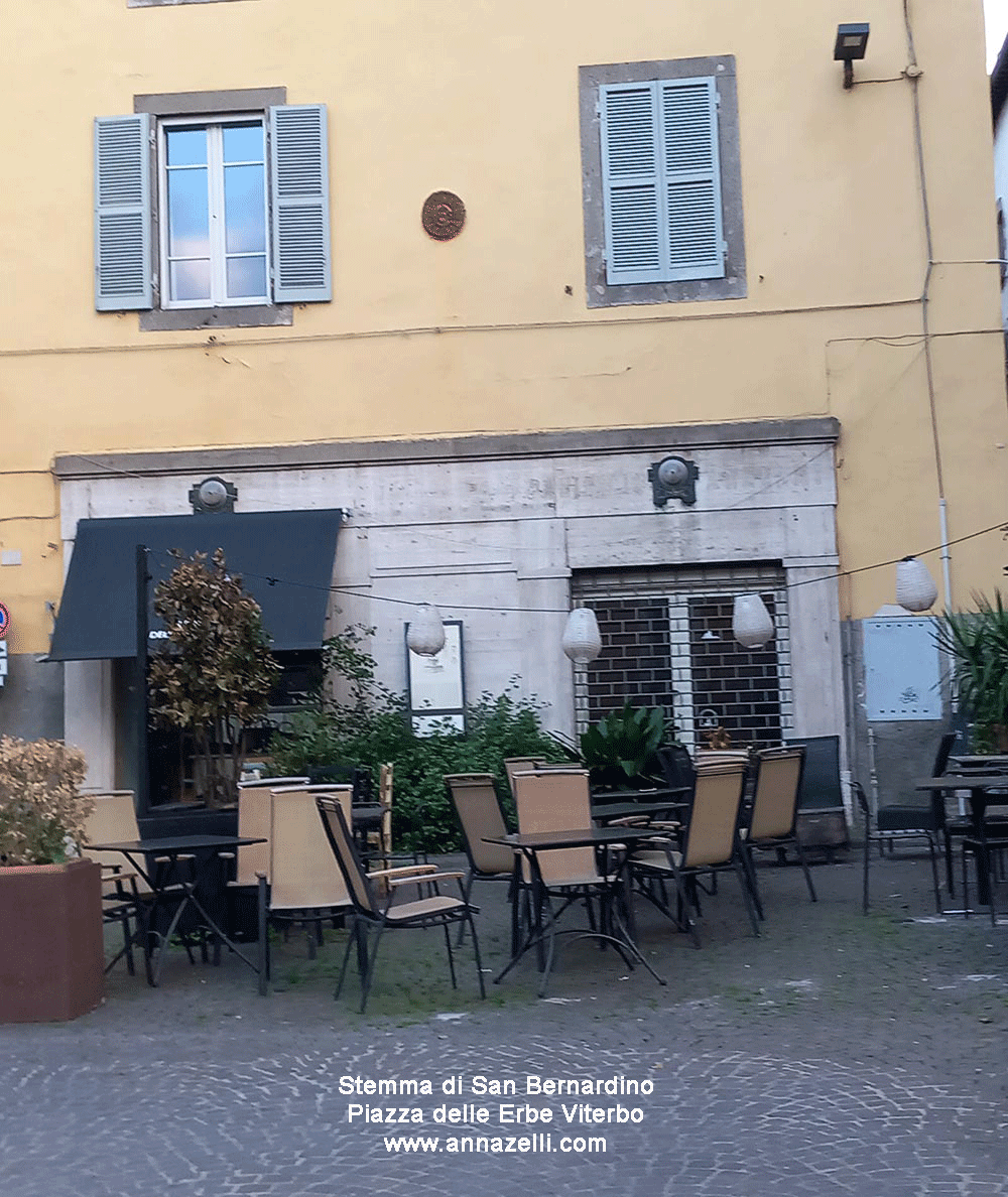 stemma di san bernardino a piazza delle erbe viterbo info e foto anna zelli