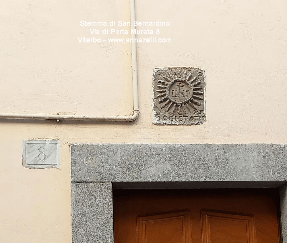 stemma di san bernardino a via di porta murata viterbo info e foto anna zelli