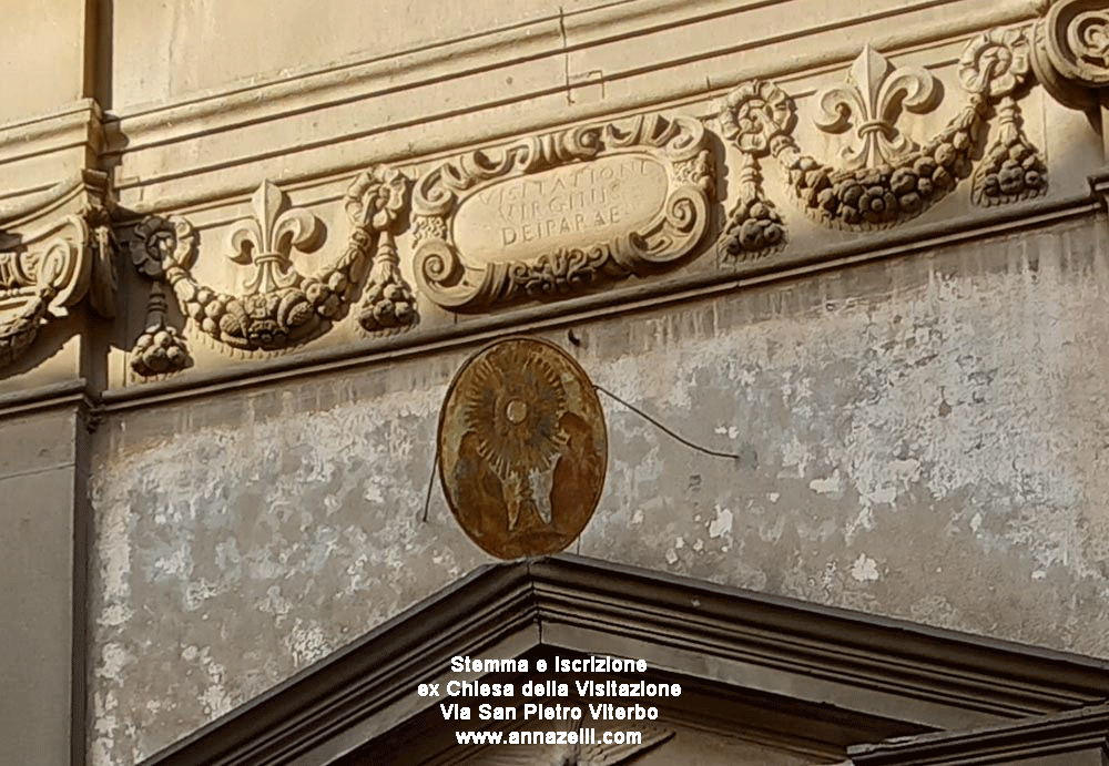 stemma e iscrizione chiesa della visitazione viterbo via san pietro info foto anna zelli