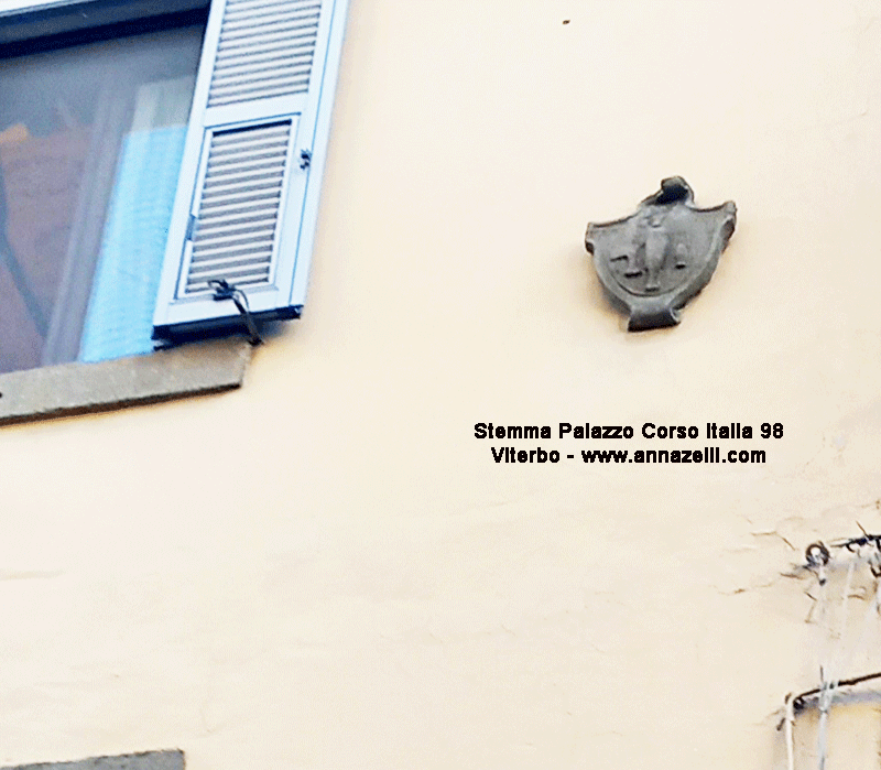 stemma facciata palazzo Corso Italia 98 Viterbo info e foto anna zelli