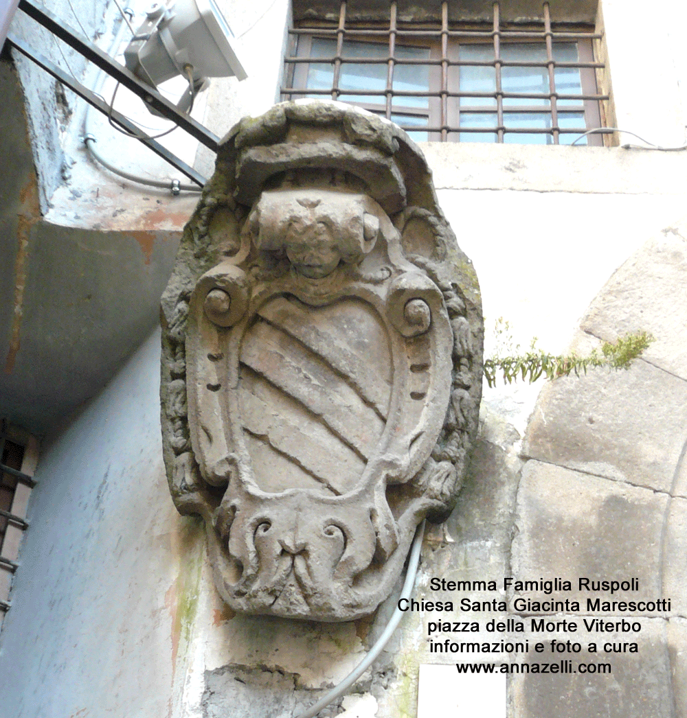 stemma famiglia ruspoli alla chiesa e convento santa giacinta marescotti piazza della morte viterbo foto anna zelli