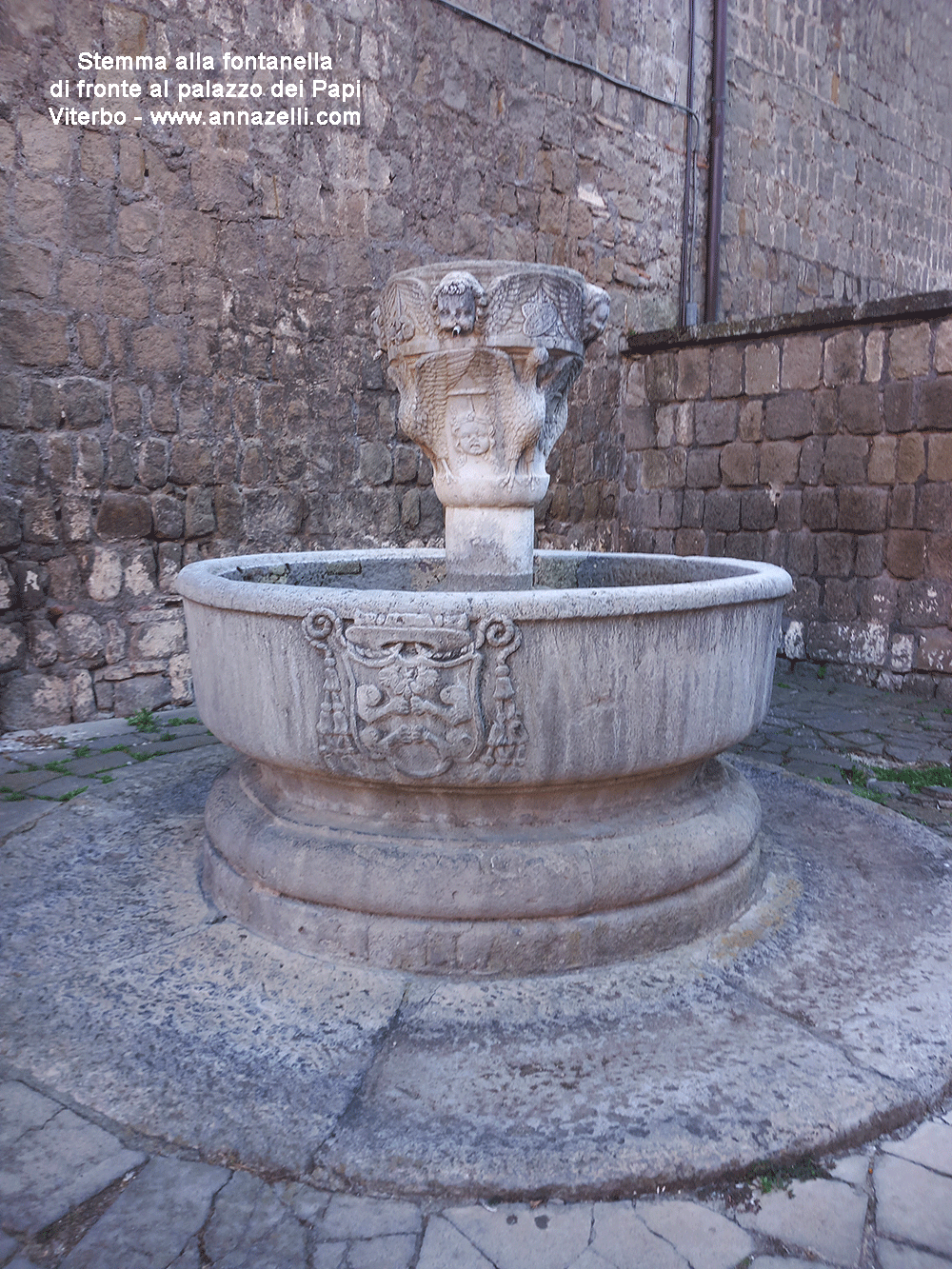 stemma fontanella di fronte al palazzo dei papi piazza san lorenzo viterbo info e foto anna zelli