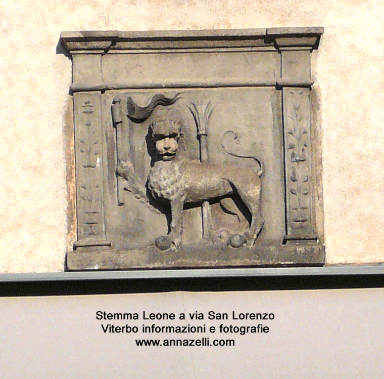 stemma leone via san lorenzo viterbo informazioni e fotografie