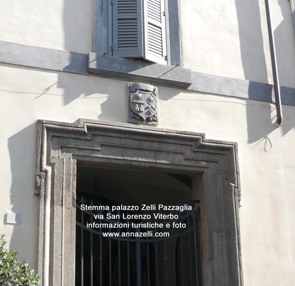 stemma palazzo zelli pazzaglia via san lorenzo viterbo info e foto