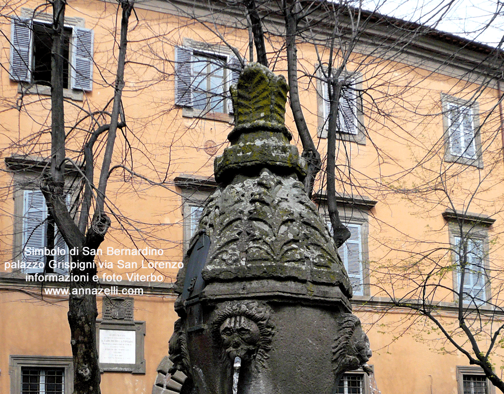 stemma san bernardino palazzo grispigni via san lorenzo viterbo