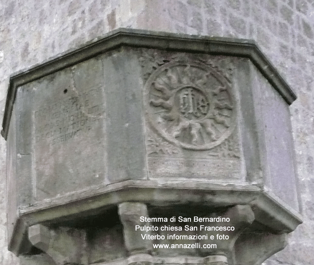 stemma san bernardino alla chiesa di san francesco viterbo centro storico info e foto anna zelli