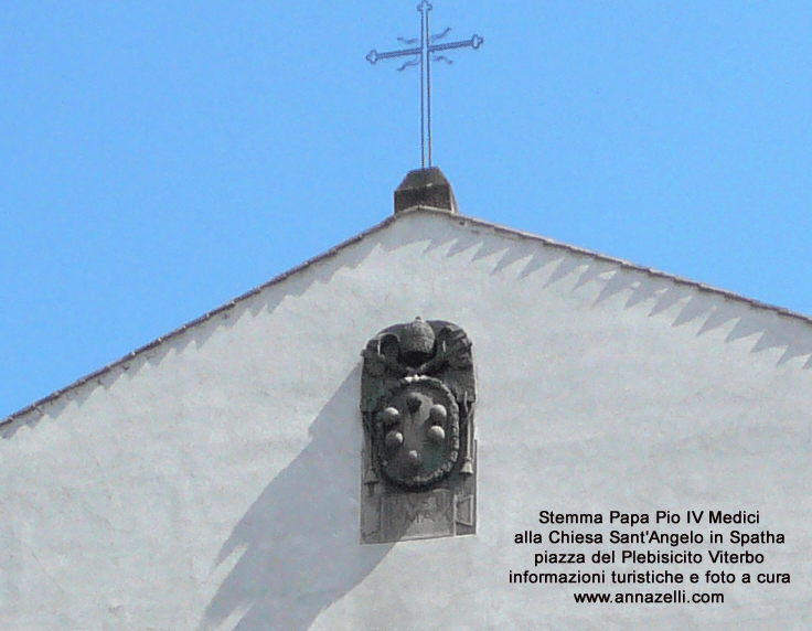 Stemma alla Chiesa dI Sant'Angelo in Spatha Viterbo piazza del plebisicito foto Anna Zelli