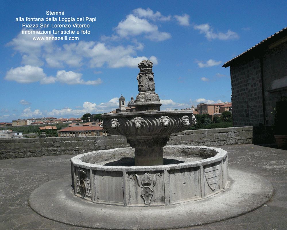 stemmi fontana alla loggia dei papi piazza san lorenzo viterbo info foto anna zelli