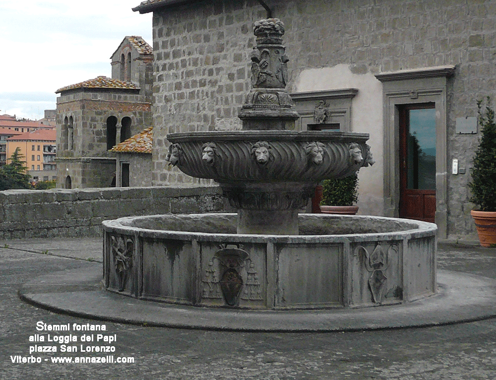 stemmi alla fontana loggia dei papi piazza san lorenzo viterbo