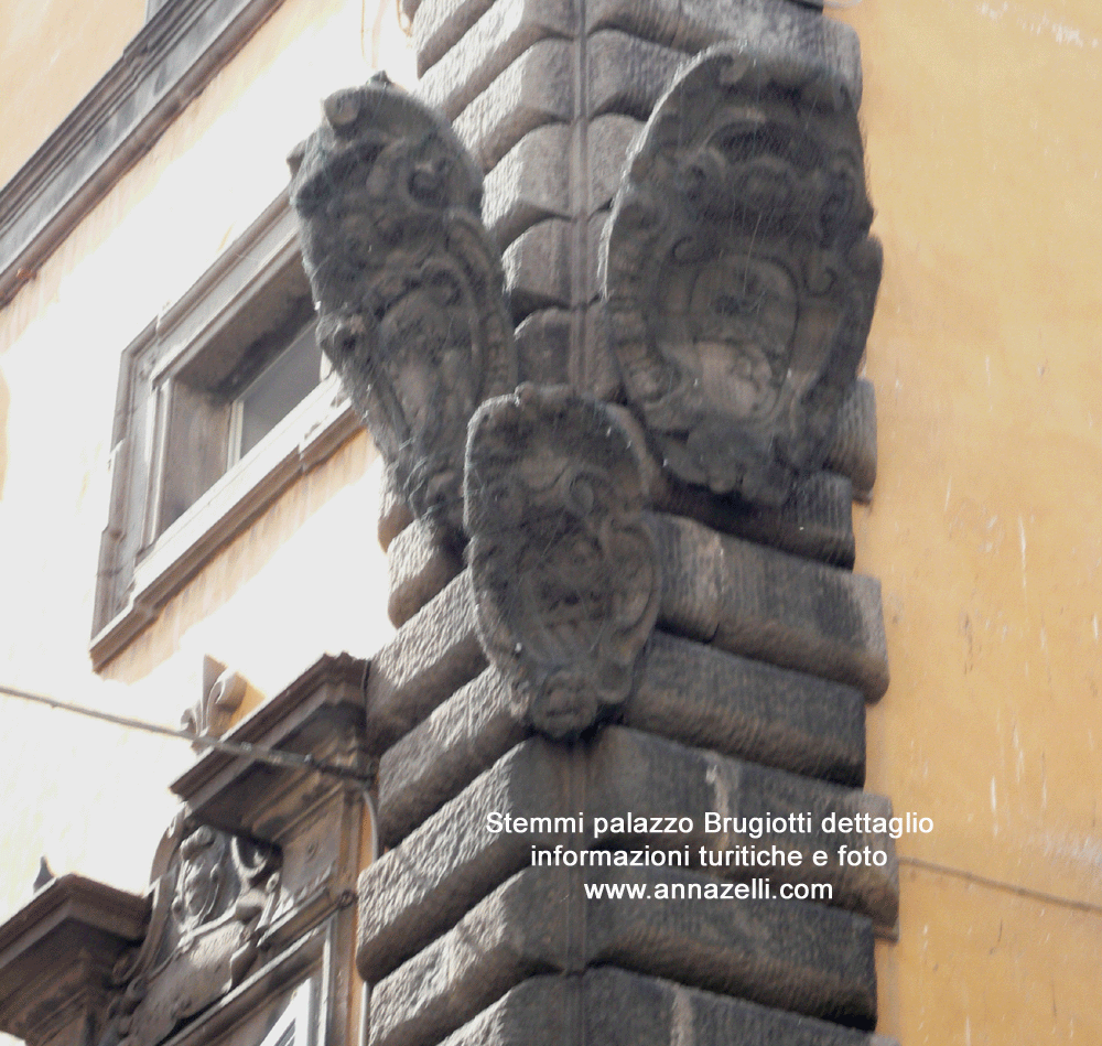 stemmi palazzo brugiotti dettaglio via cavour viterbo info e foto