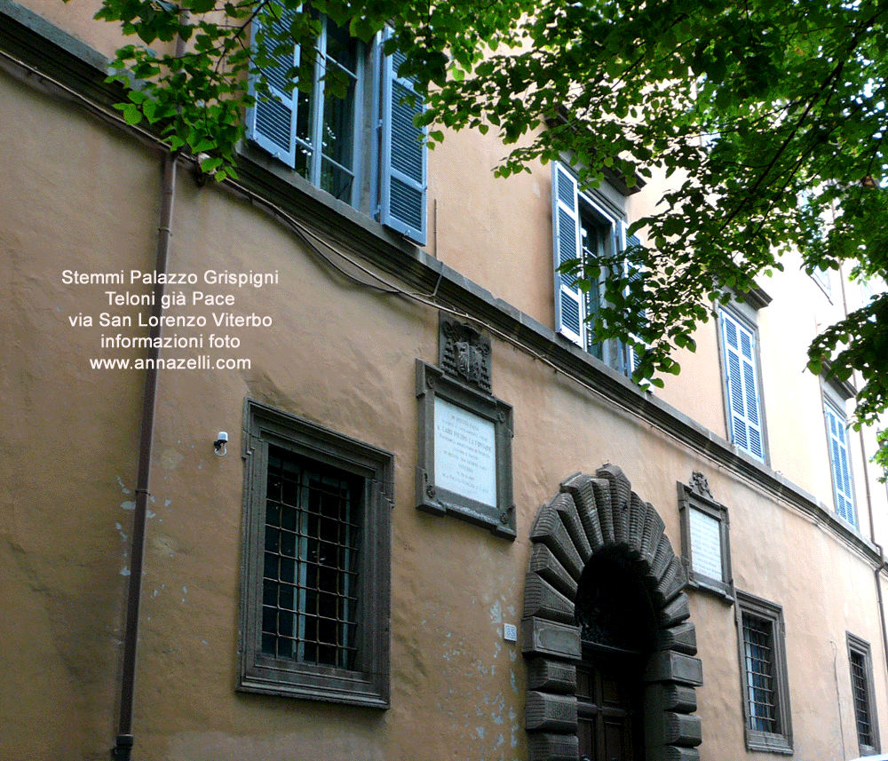 stemmi palazzo grispigni teloni già pace via san lorenzo viterbo foto anna zelli