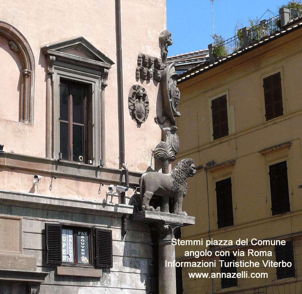 viterbo stemmi piazza del comune angolo via roma