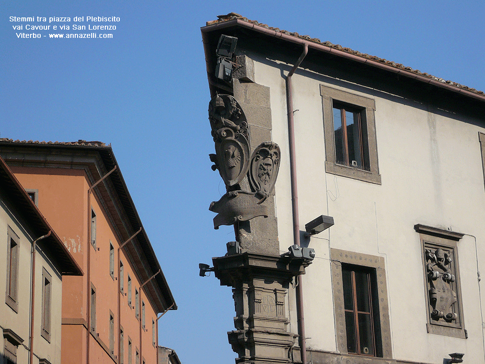 stemmi tra piazza del plebisicito via cavour e via san lorenzo viterbo centro info foto anna zelli