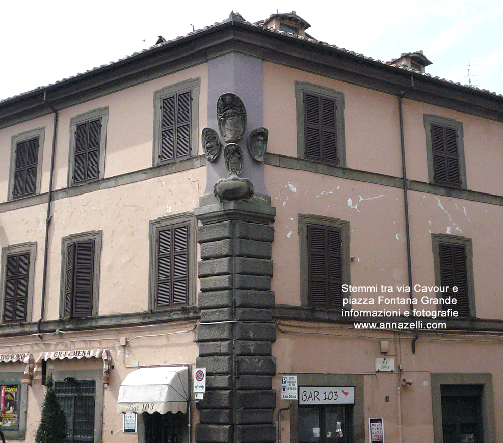 stemmi tra via cavour e piazza fontana grande viterbo foto informazioni