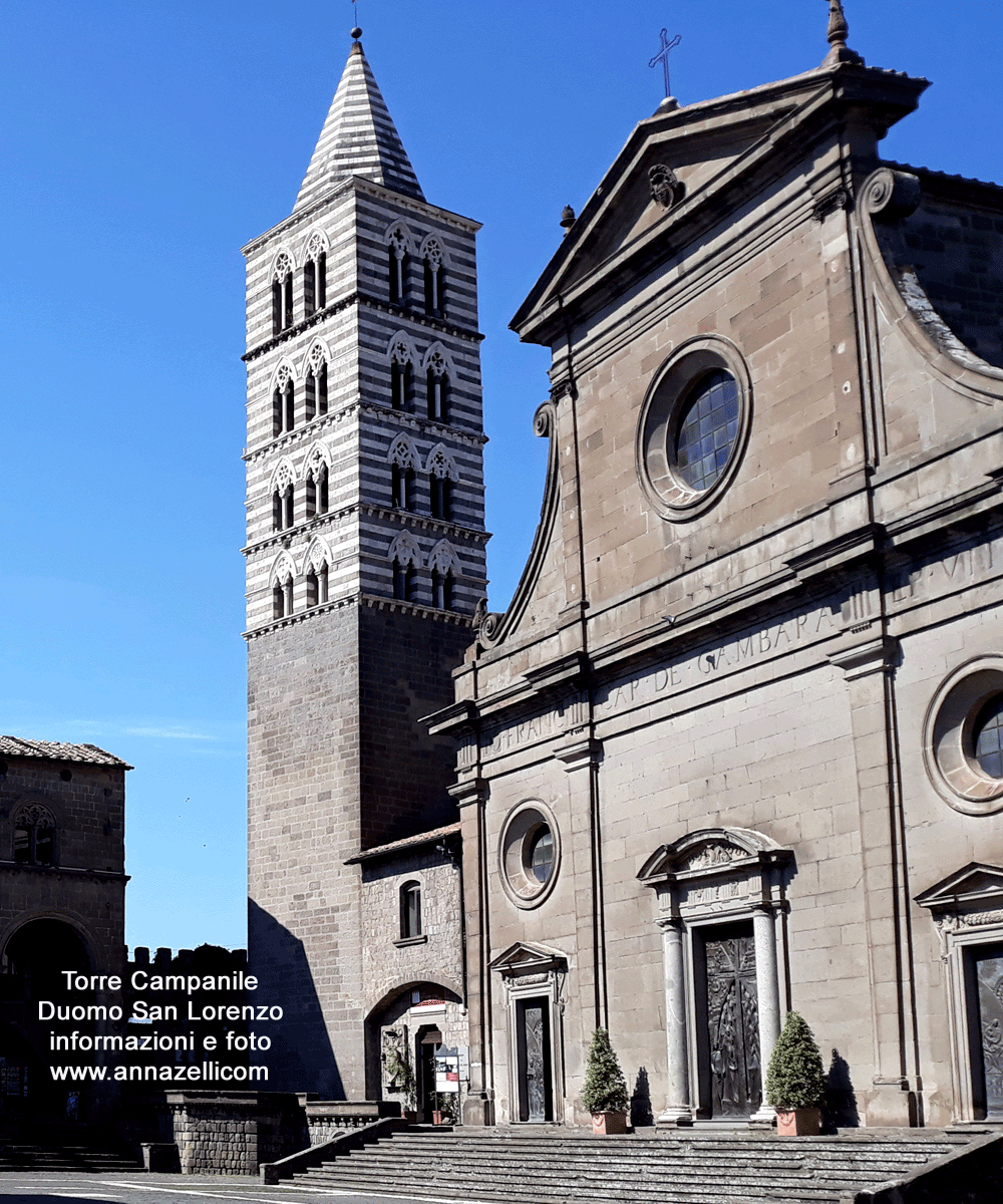 torre campanile duomo san lorenzo piazza san lorenzo viterbo centro storico info e foto anna zelli