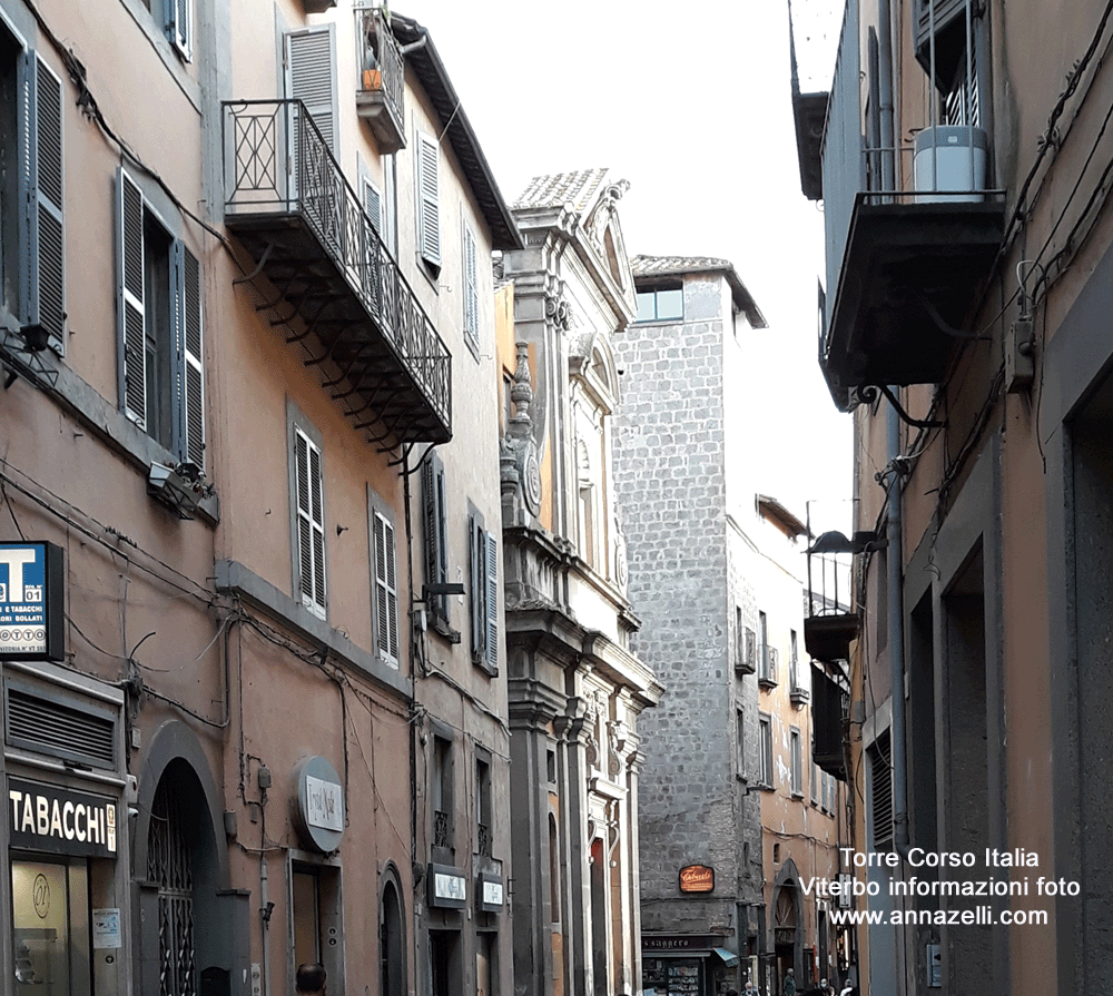 torre spigaglia merangolo tra via della Pace e via Saffi viterbo centro storico info e foto anna zelli