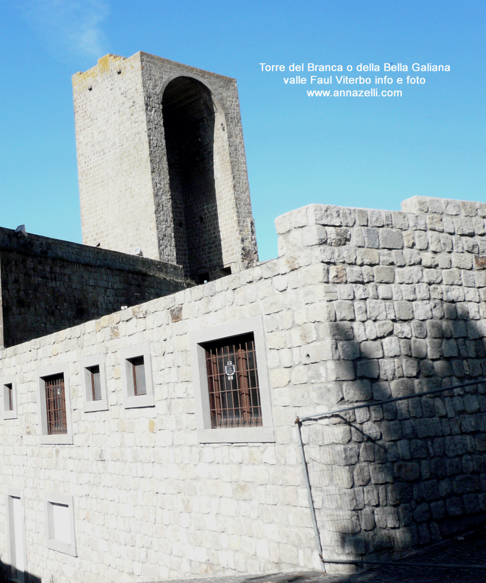 torre del branca o della bella galiana valle faul viterbo info e foto