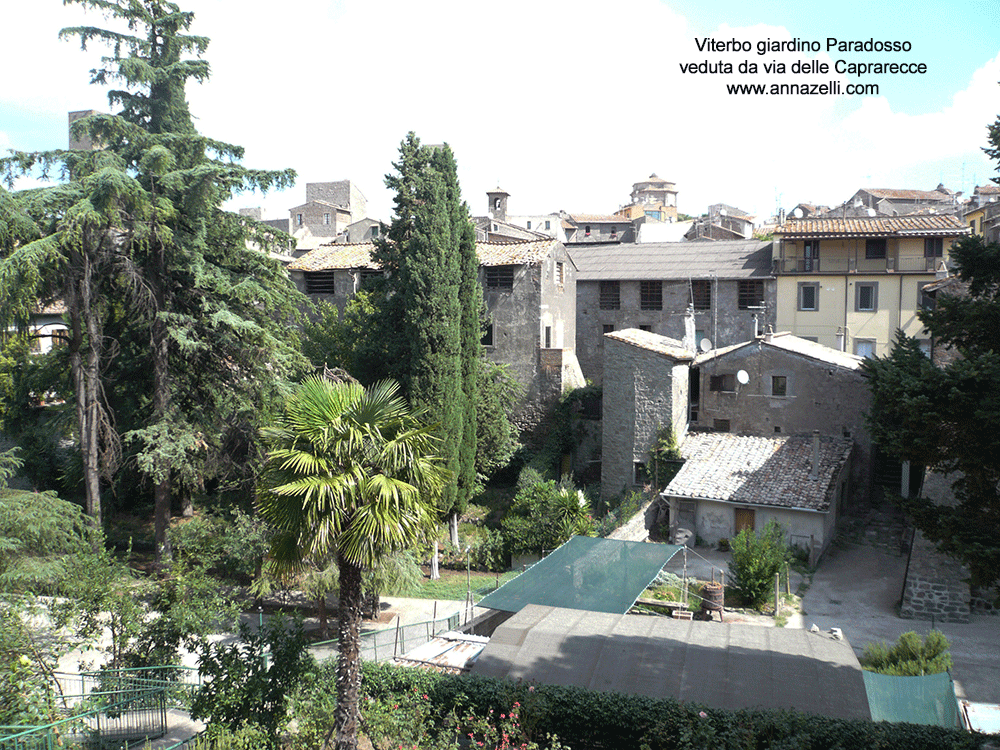 veduta giardino Paradosso Viterbo da via delle Caprarecce