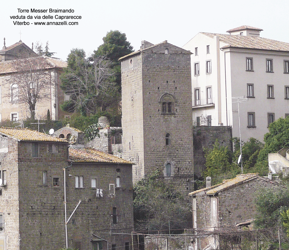 torre di messer braimando veduta da via delle caprarecce viterbo info e foto anna zelli