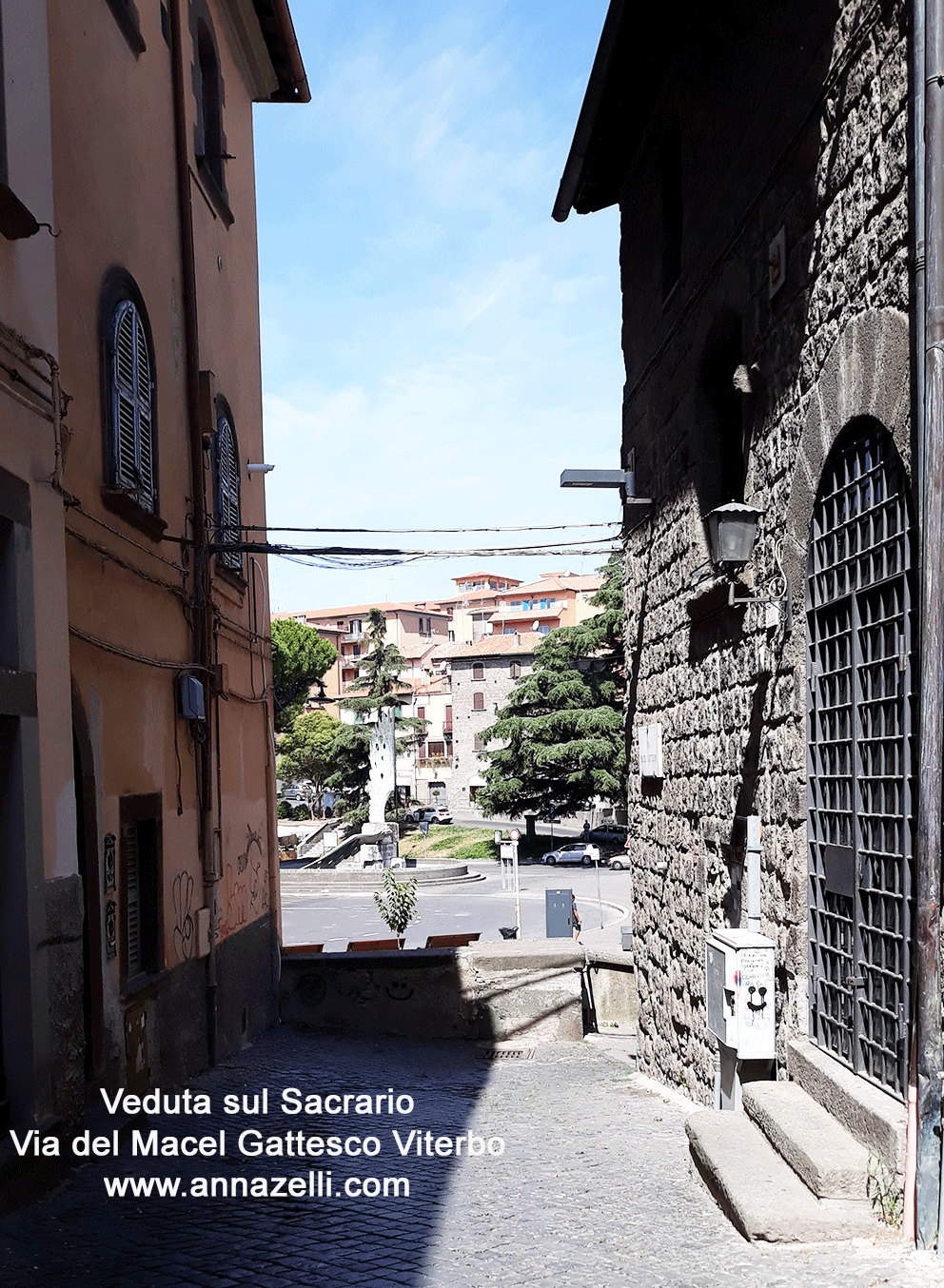 veduta sul sacrario da via del macel gattesco viterbo centro storico