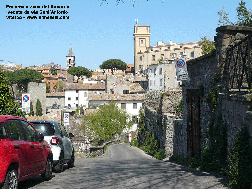 panorama della zona del Sacrario veduta da via sant'antonio viterbo info e foto anna zelli