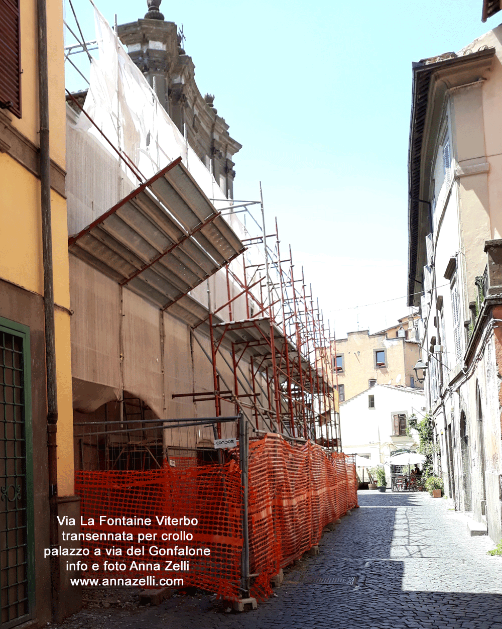 via del gonfalone traversa di via la fontaine transennata foto e info anna zelli