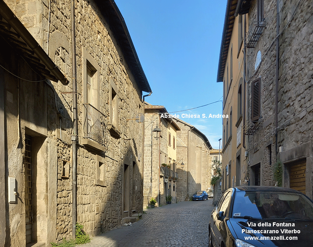 veduta abside chiesa sant'andrea da via della fontana pianoscarano viterbo info foto anna zelli