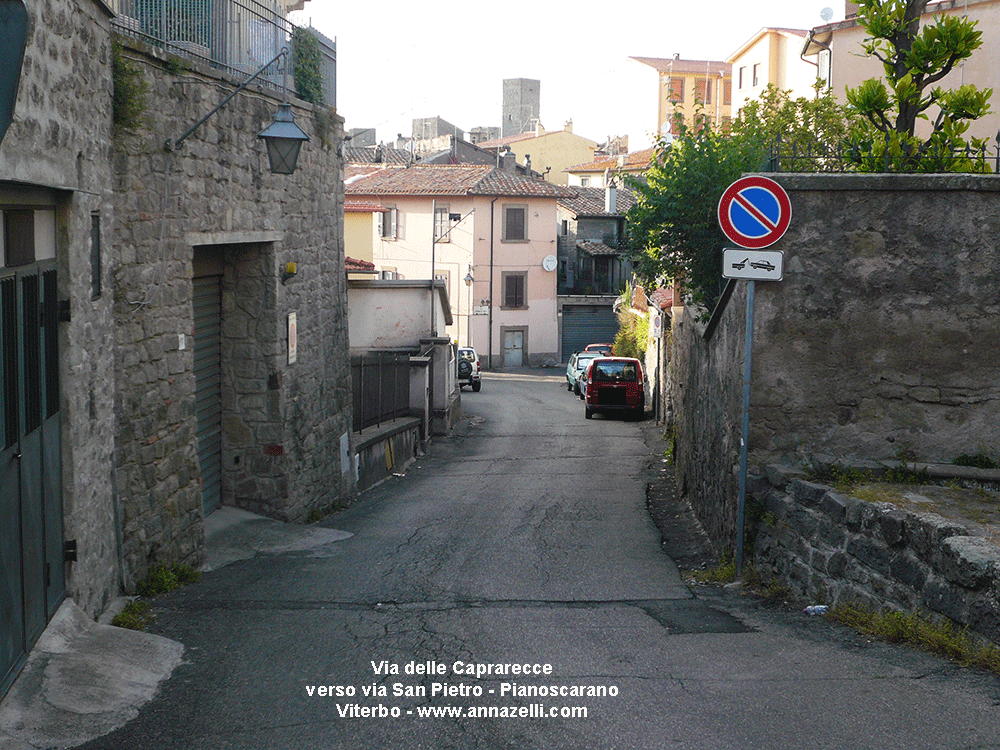 via delle caprarecce verso via san pietro pianoscarano viterbo centro