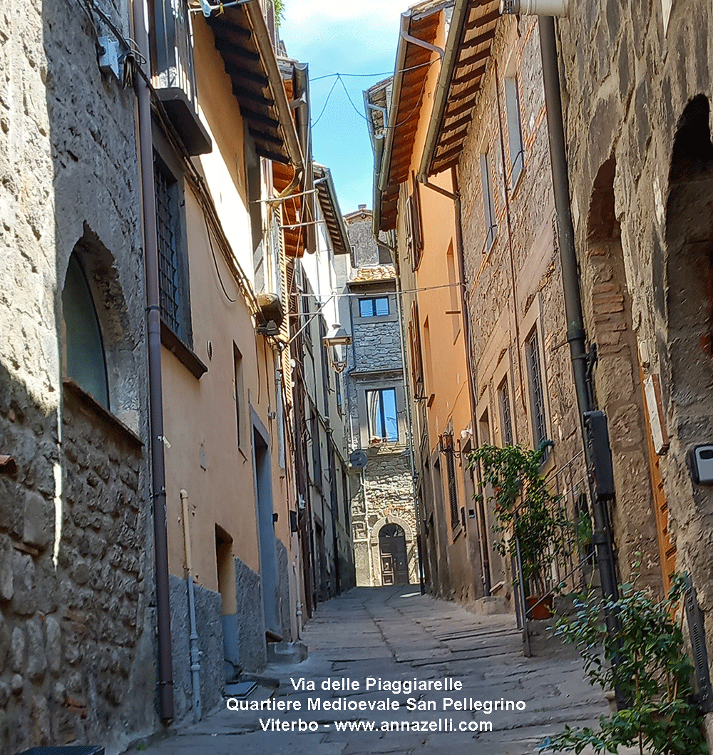 via delle piaggiarelle quartiere medioevale san pellegrino viterbo foto info anna zelli