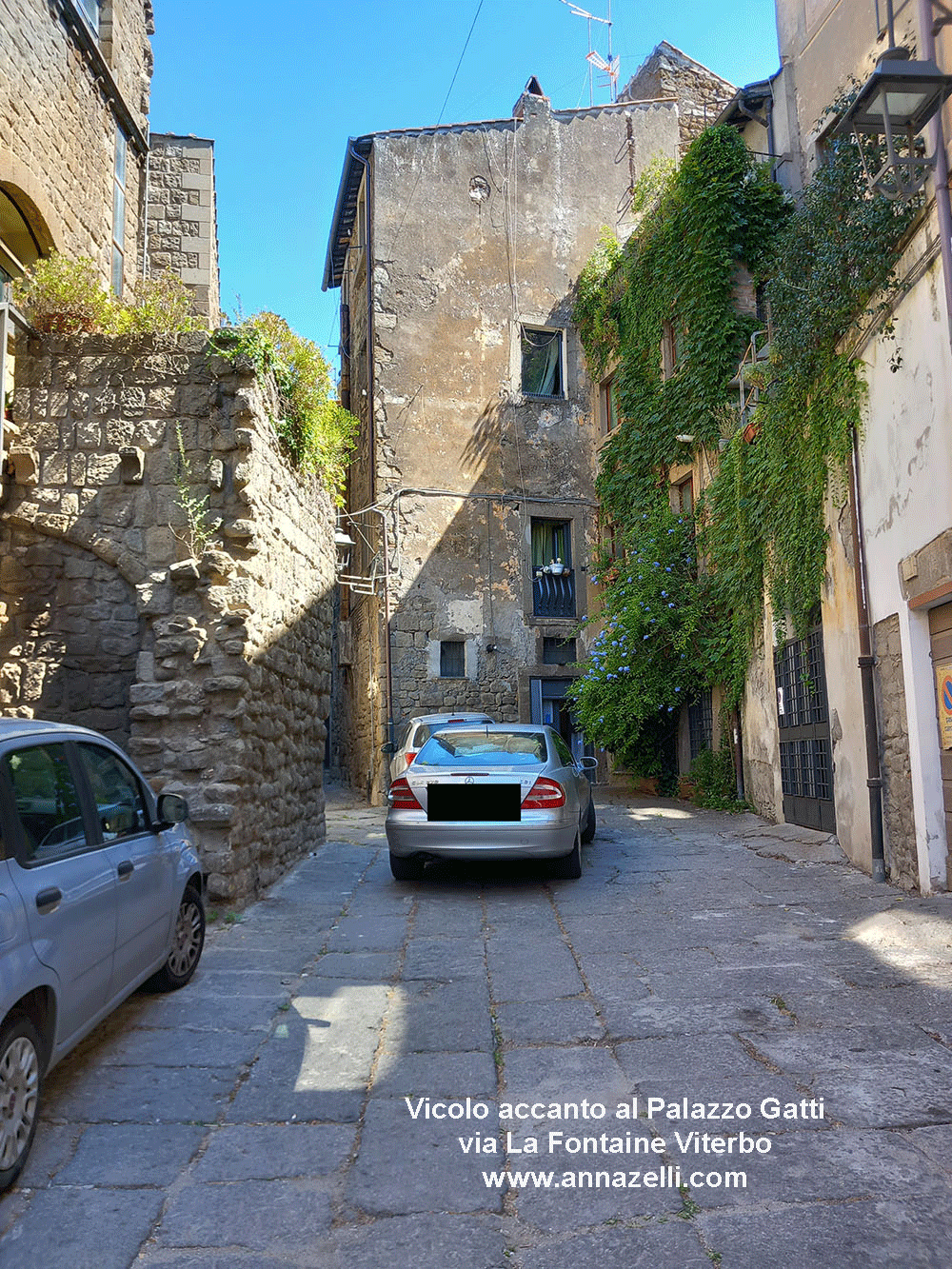 viterbo vicolo accanto palazzo gatti via la fontaine viterbo centro storico