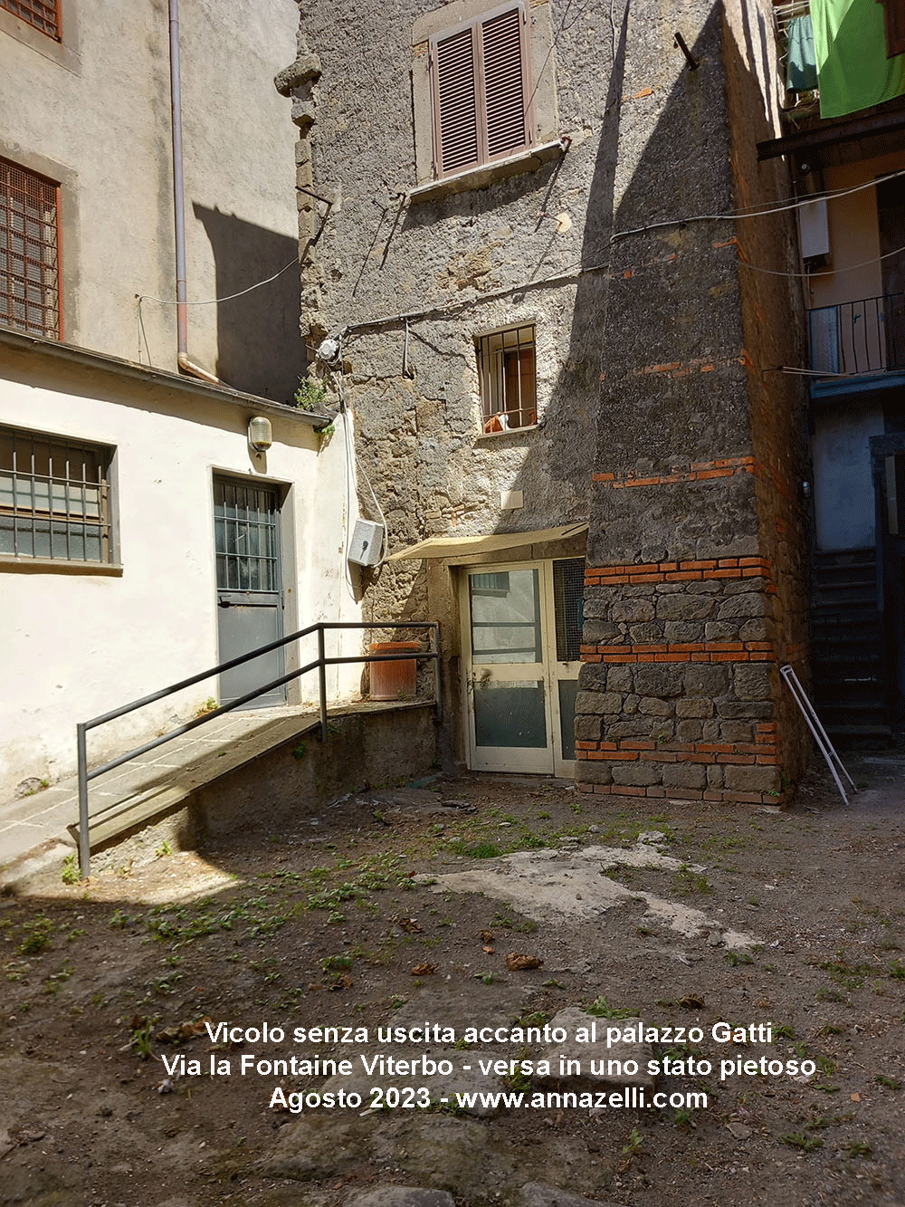 viterbo vicolo accanto palazzo gatti via la fontaine viterbo centro storico