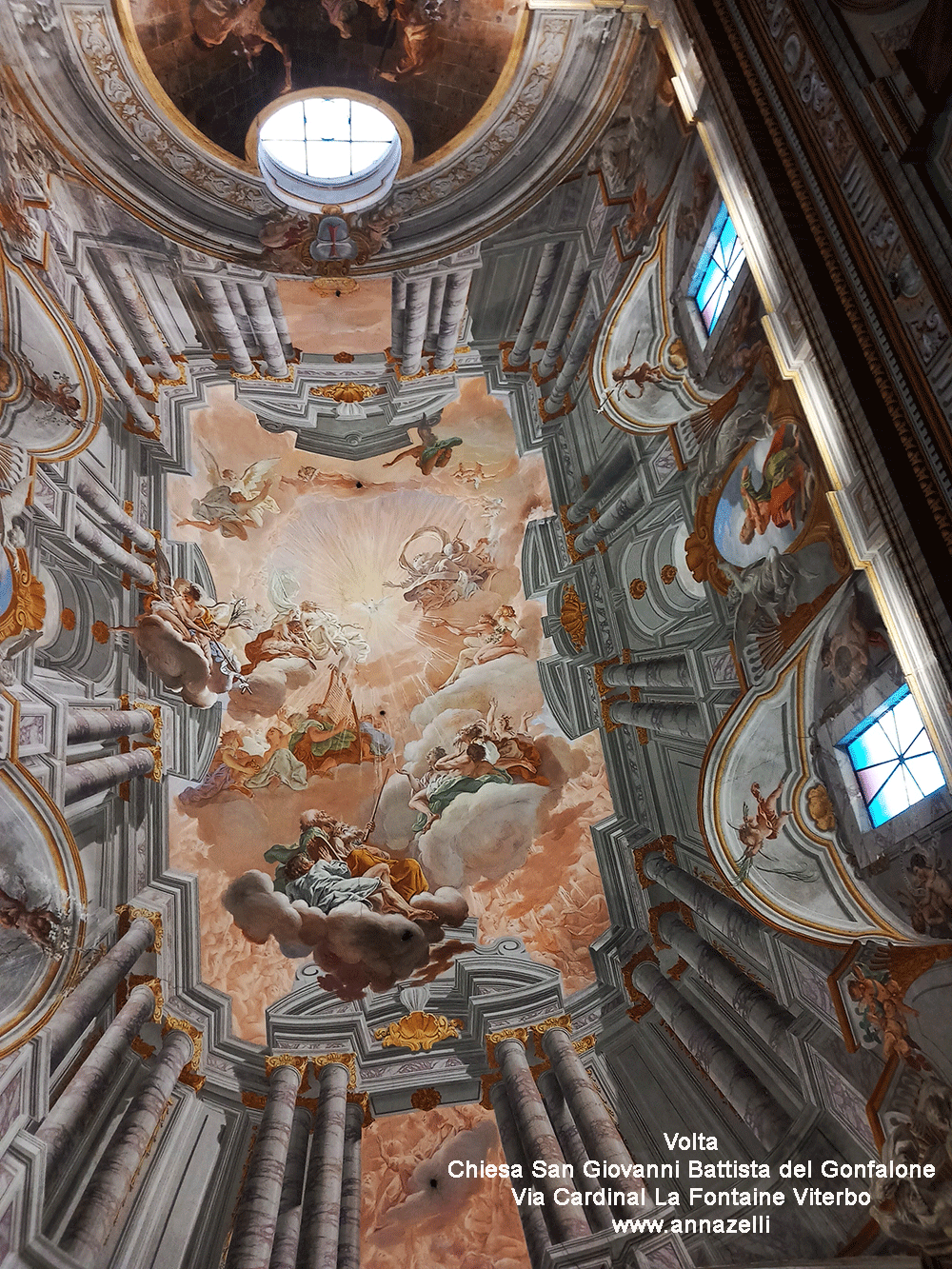 volta soffitto chiesa san giovanni del gonfalone viterbo via cardinal la fantaine info e foto anna zelli